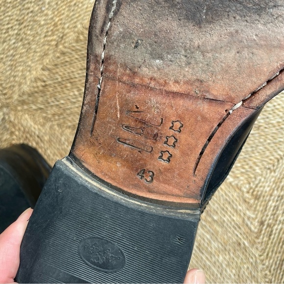 Heyraud Mens Black Leather mSquare Toe Oxford Lace Up Dress Shoe 5575 Size 43 - Picture 6 of 9